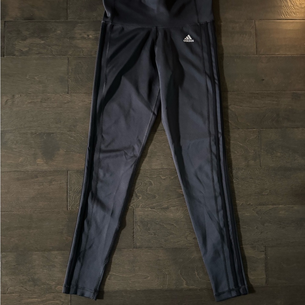 ADIDAS Womens Climalite Leggings striped black medium